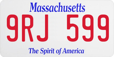 MA license plate 9RJ599