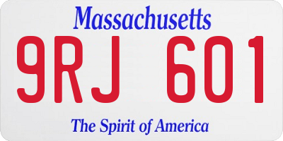 MA license plate 9RJ601