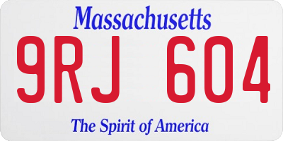 MA license plate 9RJ604