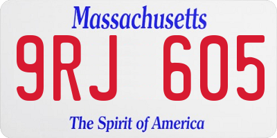 MA license plate 9RJ605