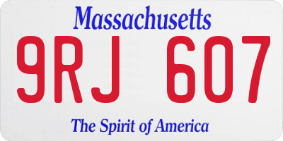MA license plate 9RJ607