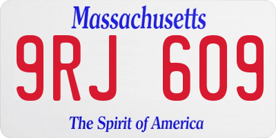 MA license plate 9RJ609