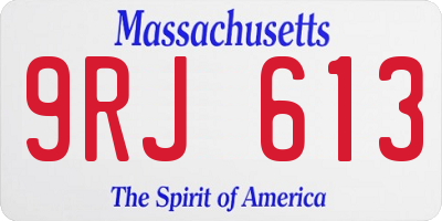 MA license plate 9RJ613