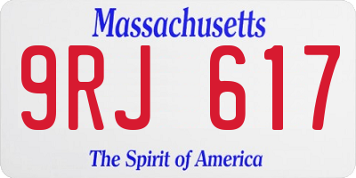 MA license plate 9RJ617