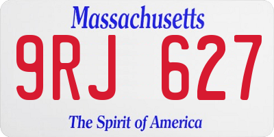 MA license plate 9RJ627