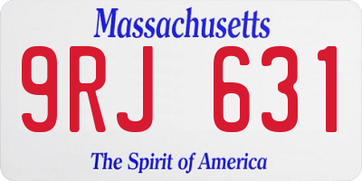 MA license plate 9RJ631