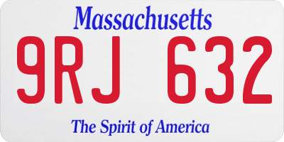 MA license plate 9RJ632
