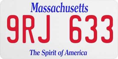 MA license plate 9RJ633