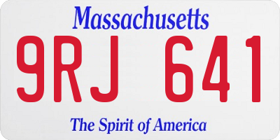MA license plate 9RJ641