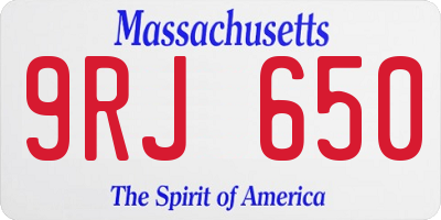 MA license plate 9RJ650