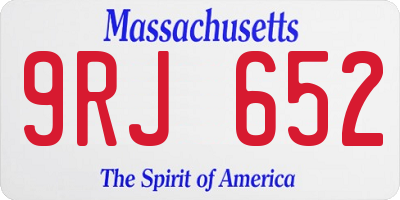 MA license plate 9RJ652
