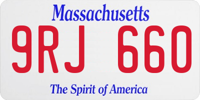 MA license plate 9RJ660