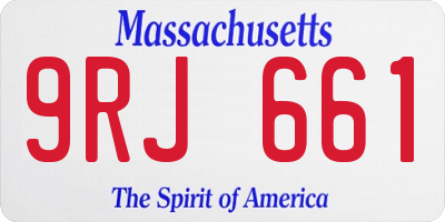 MA license plate 9RJ661