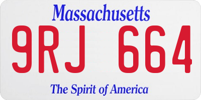 MA license plate 9RJ664