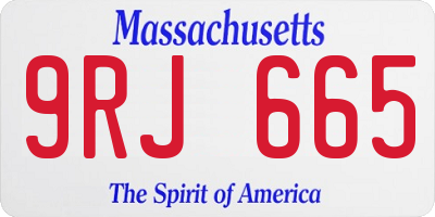 MA license plate 9RJ665