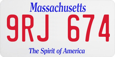 MA license plate 9RJ674