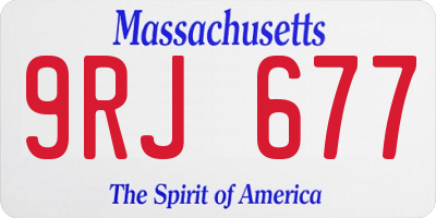 MA license plate 9RJ677