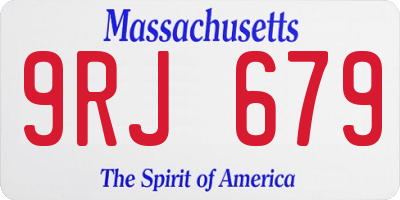 MA license plate 9RJ679