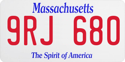 MA license plate 9RJ680