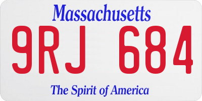 MA license plate 9RJ684