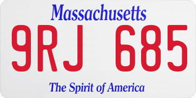MA license plate 9RJ685