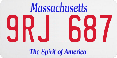 MA license plate 9RJ687