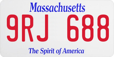 MA license plate 9RJ688