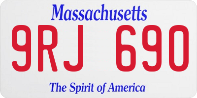 MA license plate 9RJ690