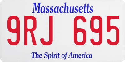 MA license plate 9RJ695