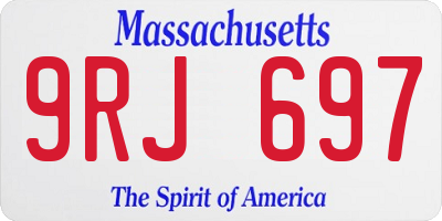 MA license plate 9RJ697