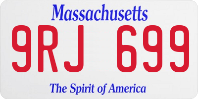 MA license plate 9RJ699