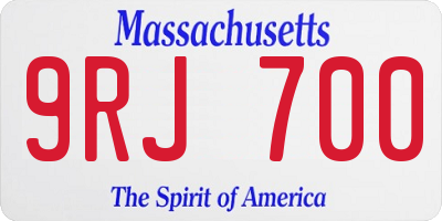 MA license plate 9RJ700