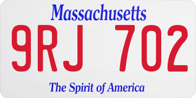 MA license plate 9RJ702