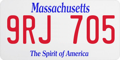 MA license plate 9RJ705