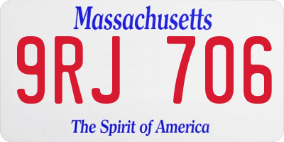 MA license plate 9RJ706