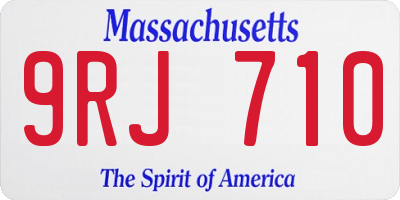 MA license plate 9RJ710