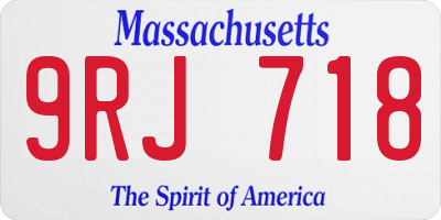 MA license plate 9RJ718