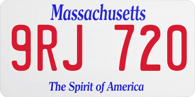 MA license plate 9RJ720