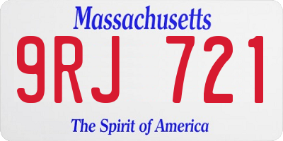 MA license plate 9RJ721