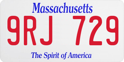 MA license plate 9RJ729