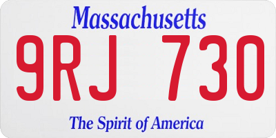 MA license plate 9RJ730