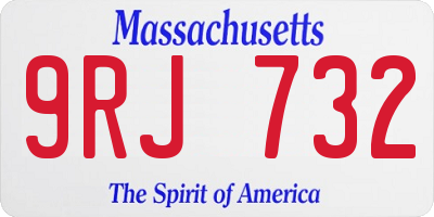 MA license plate 9RJ732