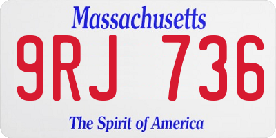 MA license plate 9RJ736