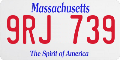 MA license plate 9RJ739