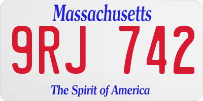 MA license plate 9RJ742