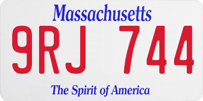MA license plate 9RJ744
