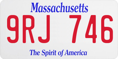 MA license plate 9RJ746