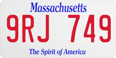 MA license plate 9RJ749