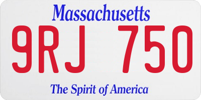 MA license plate 9RJ750
