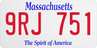 MA license plate 9RJ751